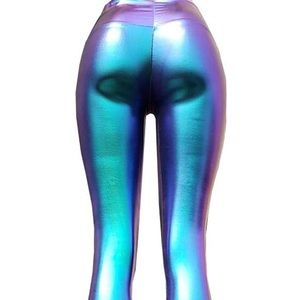 Rave Iridescent Holographic High Waisted Leggings